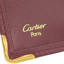 カルティエ Cartier マスト ドゥ カルティエ ボルドー レザー 長財布 ゴールド金具 赤 二つ折り 小銭入れ