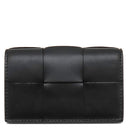 ボッテガヴェネタ BOTTEGA VENETA カセット ビジネスカードケース 755370VBWD38803 ブラック カーフ カードケース シルバー金具 名刺入れ マキシイントレチャート