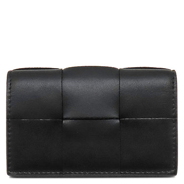 ボッテガヴェネタ BOTTEGA VENETA カセット ビジネスカードケース 755370VBWD38803 ブラック カーフ カードケース シルバー金具 名刺入れ マキシイントレチャート