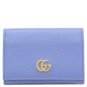 グッチ GUCCI ダブルG ‎456126 ライトブルー×ピンク レザー カードケース ゴールド金具 日本限定 名刺入れ