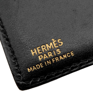 エルメス HERMES ロングウォレット ブラック ボックスカーフ 長財布 黒 2つ折り 札入れ カード入れ