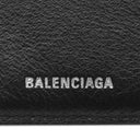 バレンシアガ BALENCIAGA MONACO BBロゴ コンパクト ウォレット ブラック レザー 二つ折り財布 シルバー金具 黒 小銭入れ