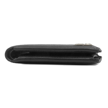 バレンシアガ BALENCIAGA MONACO BBロゴ コンパクト ウォレット ブラック レザー 二つ折り財布 シルバー金具 黒 小銭入れ