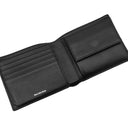 バレンシアガ BALENCIAGA MONACO BBロゴ コンパクト ウォレット ブラック レザー 二つ折り財布 シルバー金具 黒 小銭入れ