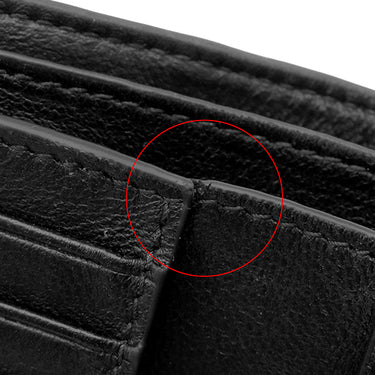 バレンシアガ BALENCIAGA MONACO BBロゴ コンパクト ウォレット ブラック レザー 二つ折り財布 シルバー金具 黒 小銭入れ