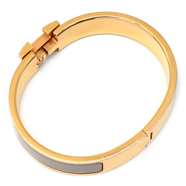 エルメス HERMES クリックH PM マロングラッセ×ゴールド GP エナメル ブレスレット Hブレス クリッククラック
