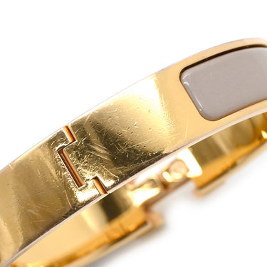 エルメス HERMES クリックH PM マロングラッセ×ゴールド GP エナメル ブレスレット Hブレス クリッククラック