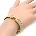 エルメス HERMES クリックH PM マロングラッセ×ゴールド GP エナメル ブレスレット Hブレス クリッククラック