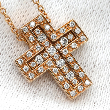 ダミアーニ DAMIANI ベルエポック ダイヤモンド XXS 20083570 ピンクゴールド K18PG ダイヤモンド ネックレス 18金 PG クロス 十字架 ペンダント