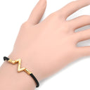 ルイヴィトン LOUIS VUITTON プレイ ヴォルト アップサイドダウン Q05413 ブラック×イエローゴールド K18YG ブラックコード 15 ブレスレット 18K 750 YG 黒コード