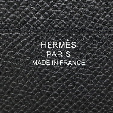 エルメス HERMES ベアン コンビネ ブラック ヴォーエプソン 三つ折り財布 ブラック金具 ソーブラック モノクローム