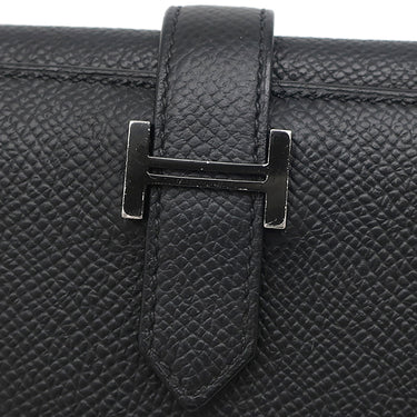 エルメス HERMES ベアン コンビネ ブラック ヴォーエプソン 三つ折り財布 ブラック金具 ソーブラック モノクローム