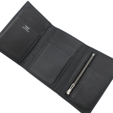 エルメス HERMES ベアン コンビネ ブラック ヴォーエプソン 三つ折り財布 ブラック金具 ソーブラック モノクローム