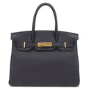 エルメス HERMES バーキン30 キャバン トゴ ハンドバッグ ゴールド金具 濃紺