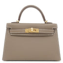 エルメス HERMES ミニケリードゥ 外縫い エトゥープ ヴォーエプソン 2WAYバッグ ゴールド金具 新品 未使用 ショルダー 2026年製