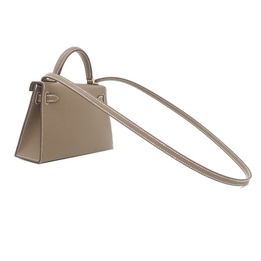 エルメス HERMES ミニケリードゥ 外縫い エトゥープ ヴォーエプソン 2WAYバッグ ゴールド金具 新品 未使用 ショルダー 2026年製