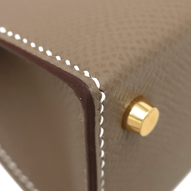 エルメス HERMES ミニケリードゥ 外縫い エトゥープ ヴォーエプソン 2WAYバッグ ゴールド金具 新品 未使用 ショルダー 2026年製
