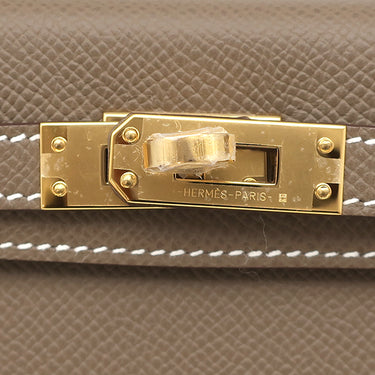 エルメス HERMES ミニケリードゥ 外縫い エトゥープ ヴォーエプソン 2WAYバッグ ゴールド金具 新品 未使用 ショルダー 2026年製