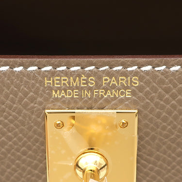 エルメス HERMES ミニケリードゥ 外縫い エトゥープ ヴォーエプソン 2WAYバッグ ゴールド金具 新品 未使用 ショルダー 2026年製