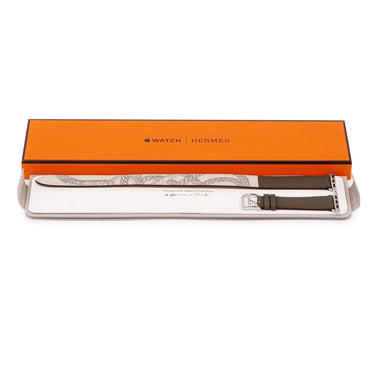 エルメス HERMES 純正 アップルウォッチ 38 40 41mm用 エタン べトン レザー ステンレススチール 腕時計パーツ ヴォースイフト ドゥブルトゥール ベルト 32ｍｍ 尾錠付き