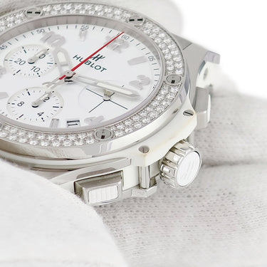 腕時計 ウブロ HUBLOT ビッグバン スチール ホワイト ダイヤモンド 342.SE.230.RW.114 自動巻き メンズ 純正ダイヤ デイト