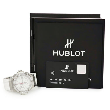 腕時計 ウブロ HUBLOT ビッグバン スチール ホワイト ダイヤモンド 342.SE.230.RW.114 自動巻き メンズ 純正ダイヤ デイト