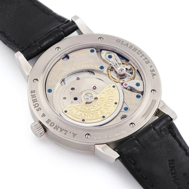 腕時計 ランゲ&ゾーネ LANGE&SOHNE グランド サクソニア 307.029/LS3073AD 自動巻き メンズ OH済 K18WG無垢 ブラック スモールセコンド