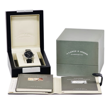 腕時計 ランゲ&ゾーネ LANGE&SOHNE グランド サクソニア 307.029/LS3073AD 自動巻き メンズ OH済 K18WG無垢 ブラック スモールセコンド