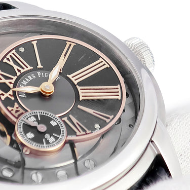 腕時計 オーデマピゲ AUDEMARS PIGUET ミレネリー 4101 15350ST.OO.D002CR.01 自動巻き メンズ OH済 スケルトン ローマン オフセンター
