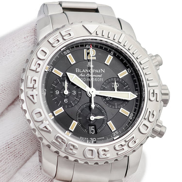 腕時計 ブランパン BLANCPAIN トリロジー エアーコマンド 2285F-1130-71 自動巻き メンズ ブラック 黒 逆回転防止ベゼル クロノグラフ