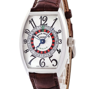 腕時計 フランクミュラー FRANCK MULLER トノウカーベックス ヴェガス 5850VEGAS 自動巻き メンズ OH済 K18WG無垢 青針 ルーレット