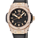 腕時計 ウブロ HUBLOT ビッグバン ワンクリック キングゴールド パヴェ 465.OX.1180.RX.1604 自動巻き メンズ 純正ダイヤ ブラック