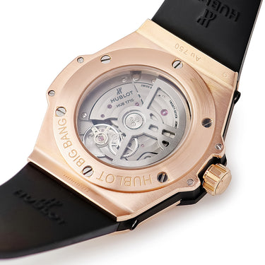 腕時計 ウブロ HUBLOT ビッグバン ワンクリック キングゴールド パヴェ 465.OX.1180.RX.1604 自動巻き メンズ 純正ダイヤ ブラック