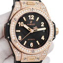 腕時計 ウブロ HUBLOT ビッグバン ワンクリック キングゴールド パヴェ 465.OX.1180.RX.1604 自動巻き メンズ 純正ダイヤ ブラック