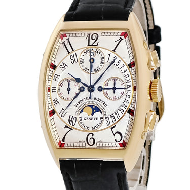 腕時計 フランクミュラー FRANCK MULLER トノウカーベックス ビーレトログラード パーペチュアル 7850CCQPB 自動巻き メンズ OH済 K18YG無垢
