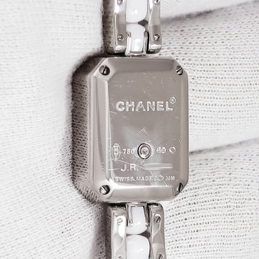腕時計 シャネル CHANEL プルミエール H2146 クオーツ レディース K18WG×セラミック コンビ 純正ダイヤ ホワイト 白