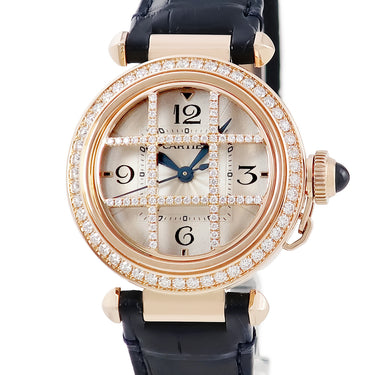 腕時計 カルティエ Cartier パシャ ドゥ カルティエ WJPA0020 自動巻き レディース K18RG無垢 純正ダイヤ グリッド ギョウシェ