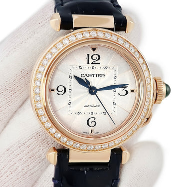 腕時計 カルティエ Cartier パシャ ドゥ カルティエ WJPA0020 自動巻き レディース K18RG無垢 純正ダイヤ グリッド ギョウシェ