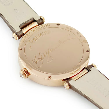 腕時計 ハリーウィンストン Harry Winston プルミエール レース 31mm PRNQHM31RR002 クオーツ レディース K18RG無垢 純正ダイヤ シェル