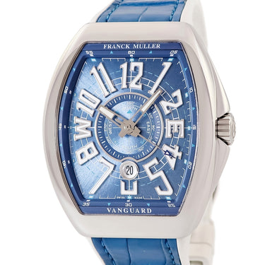 腕時計 フランクミュラー FRANCK MULLER ヴァンガード マリナー V45SCDTYTMAR ACAC 自動巻き メンズ ブルー 青 デイト トノー トノウ