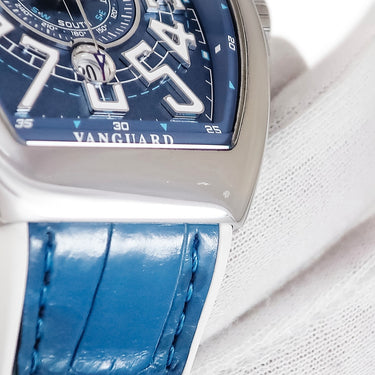 腕時計 フランクミュラー FRANCK MULLER ヴァンガード マリナー V45SCDTYTMAR ACAC 自動巻き メンズ ブルー 青 デイト トノー トノウ