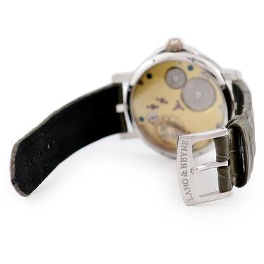 腕時計 ラング&ハイネ LANG&HEYNE ケーニヒ ヨハン Konig Johann 手巻き メンズ K18WG無垢 ホワイト 青針 スモールセコンド