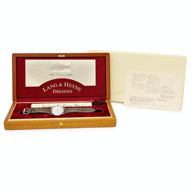 腕時計 ラング&ハイネ LANG&HEYNE ケーニヒ ヨハン Konig Johann 手巻き メンズ K18WG無垢 ホワイト 青針 スモールセコンド