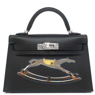 エルメス HERMES ミニケリードゥ シュヴァル ド ボワ ノワール ブラック カーフ ヴォータデラクト 2WAYバッグ シルバー金具 新品 未使用 馬 2025年製