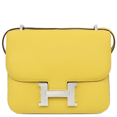 エルメス HERMES コンスタンス3 ミニ ミロワール ジョーヌナプル シェーブル ショルダーバッグ シルバー金具 新品 未使用 黄色 2025年製