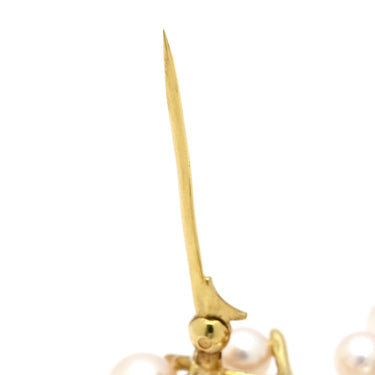 ミキモト MIKIMOTO あこやパール ツリーモチーフ パールホワイト×イエローゴールド K18YG パール ブローチ 12P 真珠 白