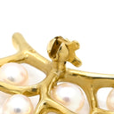 ミキモト MIKIMOTO あこやパール ツリーモチーフ パールホワイト×イエローゴールド K18YG パール ブローチ 12P 真珠 白