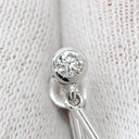 ミキモト MIKIMOTO あこやパール 3連 1Pダイヤ パールホワイト×ホワイトゴールド K14WG パール イヤリング MIKIMOTO 真珠 Au585 14K WG ねじ式 ドロップ スウィング