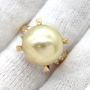 タサキ TASAKI 白蝶パール 12.8ｍｍ ダイヤモンド ゴールド×イエローゴールド K18YG パール ダイヤモンド リング 指輪 TASAKI 真珠 大粒 Au750 18K 18金 YG 11.5号