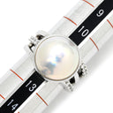 タサキ TASAKI マベパール ダイヤモンド パールホワイト×ホワイトゴールド K18WG パール ダイヤモンド リング 指輪 TASAKI 真珠 Au750 18K 大粒 ハーフパールシェイプ 11.5号